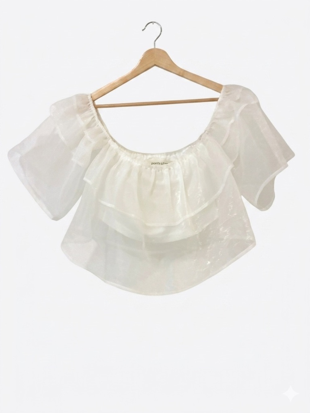 Dreamy White Ruffle Top • Organza Tiered Blouse • Coquette Cottagecore Size S